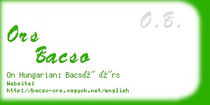 ors bacso business card